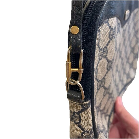 VTG GUCCI PVC Leather GG Supreme Crossbody Shoulder Bag Black Serial 89-02-068 - Picture 5 of 13
